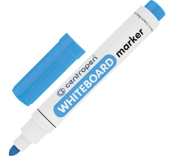 Изображение товара Маркер стираемый для белой доски ОФИСМАГ ГОЛУБОЙ CENTROPEN "Dry-Wipe", круглый наконечник, 2,5 мм, 8559, 5 8559 0167 152018