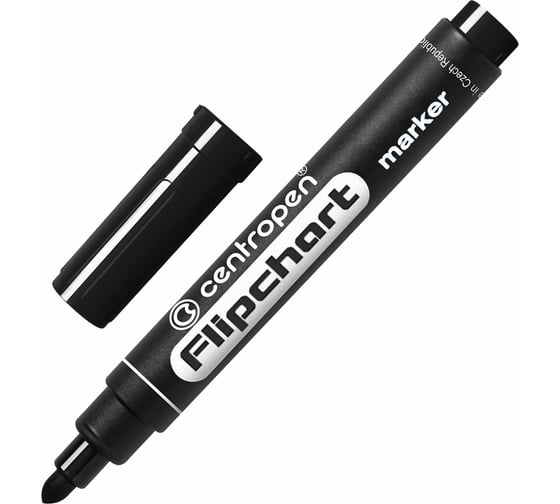 Изображение товара Маркер для бумажного флипчарта ОФИСМАГ ЧЕРНЫЙ CENTROPEN, НЕПРОПИТЫВАЮЩИЙ, 2,5 мм, 8550, 5 8550 0112 151104
