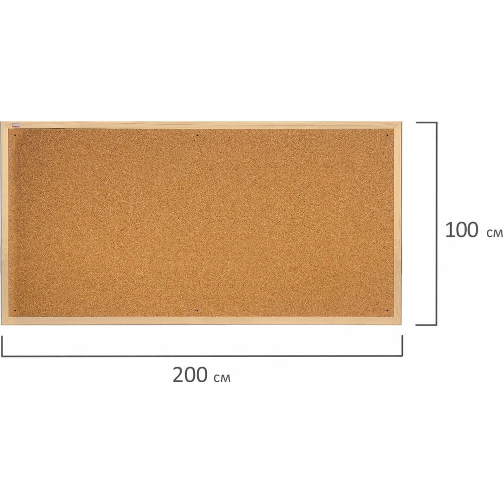 Изображение товара Доска пробковая для объявлений ОФИСМАГ 100x200 см, коричневая рамка из МДФ, 2x3 OFFICE, (Польша), TC1020 236534