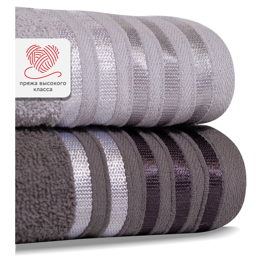 Изображение товара Набор полотенец Василиса Селена 3 шт махра плотность 360 г/м² серый темно-серый