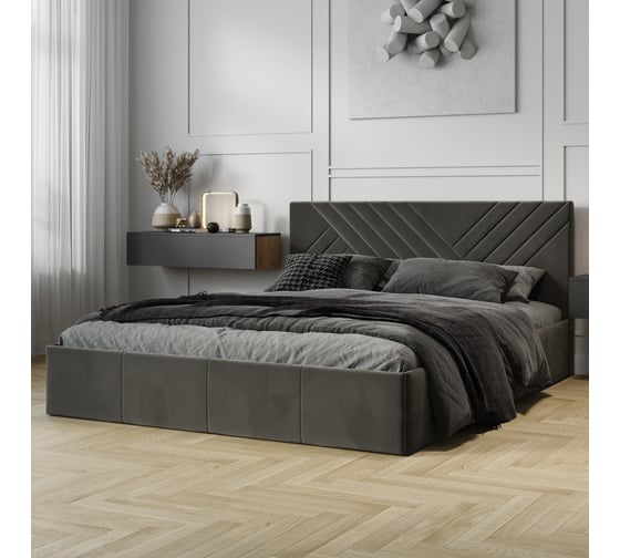 Изображение товара Кровать с подъемным механизмом ТриЯ Дэлли (1600) Тип 1 / Велюр Confetti Stone 259649