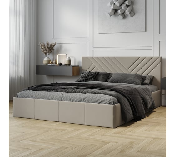 Изображение товара Кровать с подъемным механизмом ТриЯ Дэлли (1600) Тип 1 / Велюр Confetti Cream 259646