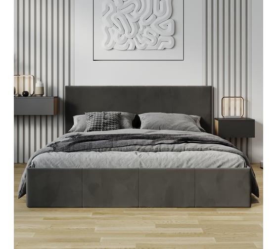 Изображение товара Кровать с подъемным механизмом ТриЯ Айрис (1600) Тип 1 / Велюр Confetti Stone 259645