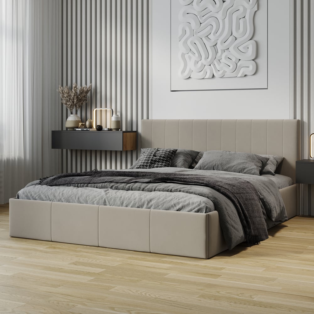 Изображение товара Кровать с подъемным механизмом ТриЯ Айрис 1600 Велюр Cream