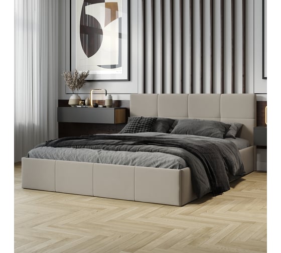 Изображение товара Кровать с подъемным механизмом ТриЯ Мона (1600) Тип 1 / Велюр Confetti Cream 259654