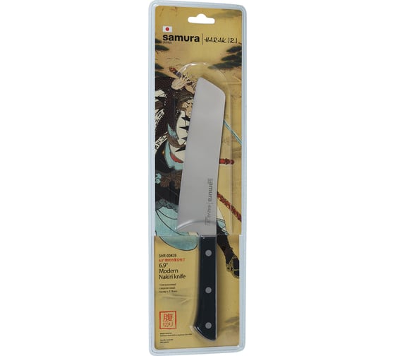 Изображение товара Нож кухонный Samura "HARAKIRI" соврем. накири 174 мм, корроз.-стойкая сталь, ABS пластик SHR-0042B/K