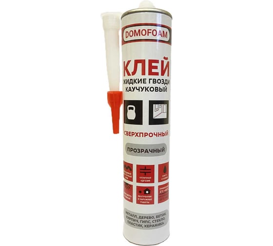Изображение товара Клей каучуковый DOMOFOAM ЖГ сверхпрочный, 0.3 кг, прозрачный 9782107
