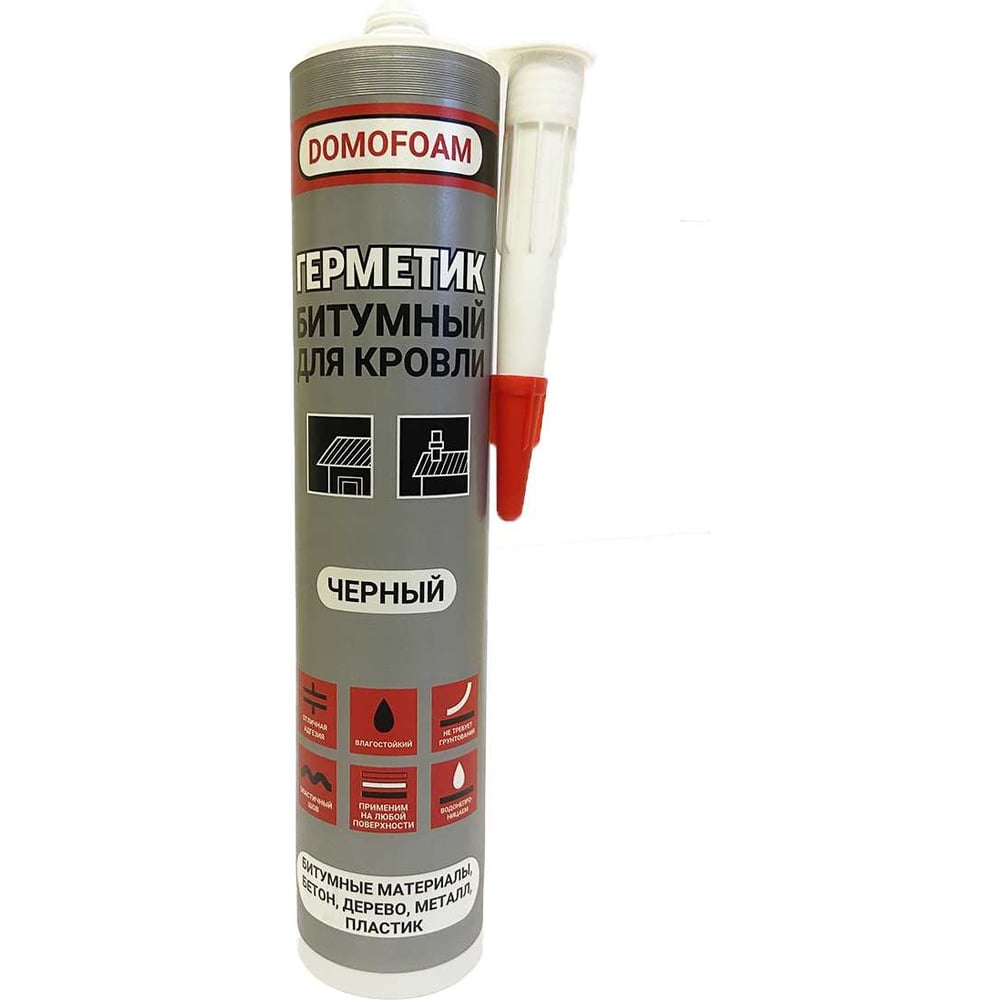 Изображение товара Герметик битумный для кровли DOMOFOAM 0.26 л, черный 9782093