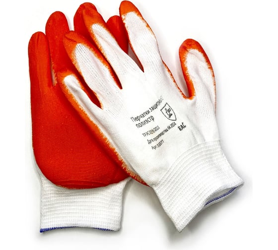 Изображение товара Перчатки полиэстеровые Monolit с нитриловым покрытием, 12 пар .33577