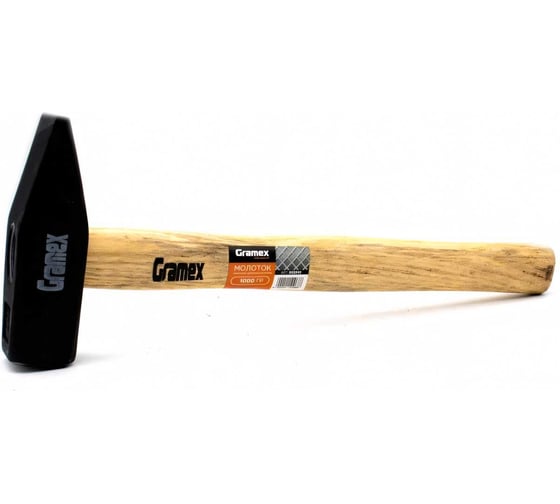 Изображение товара Молоток Gramex 1000 г, с деревянной ручкой кованый (6/24) 005942