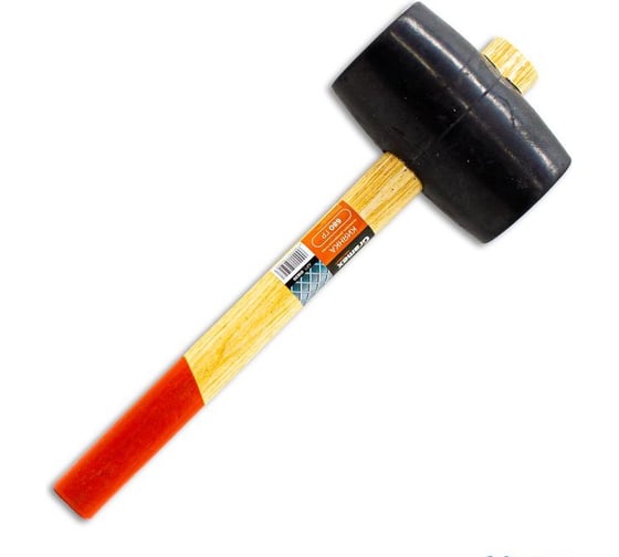 Изображение товара Киянка резиновая Gramex 680 г, черная резина, деревянная рукоятка (6/24) 018302