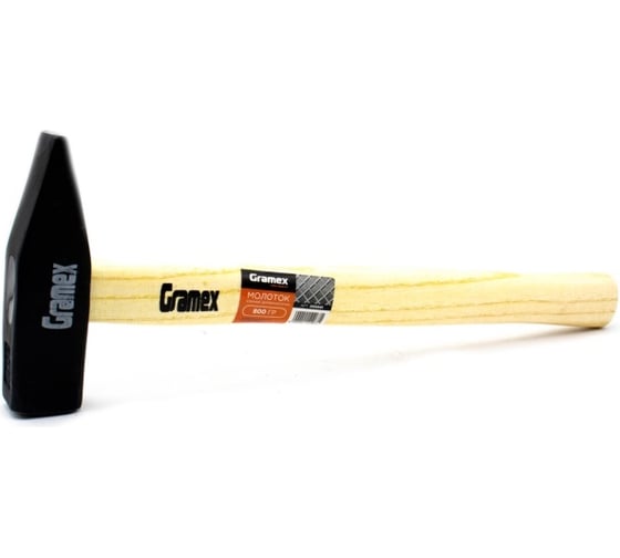 Изображение товара Молоток Gramex 800 г, с деревянной ручкой кованый (6/24) 005941
