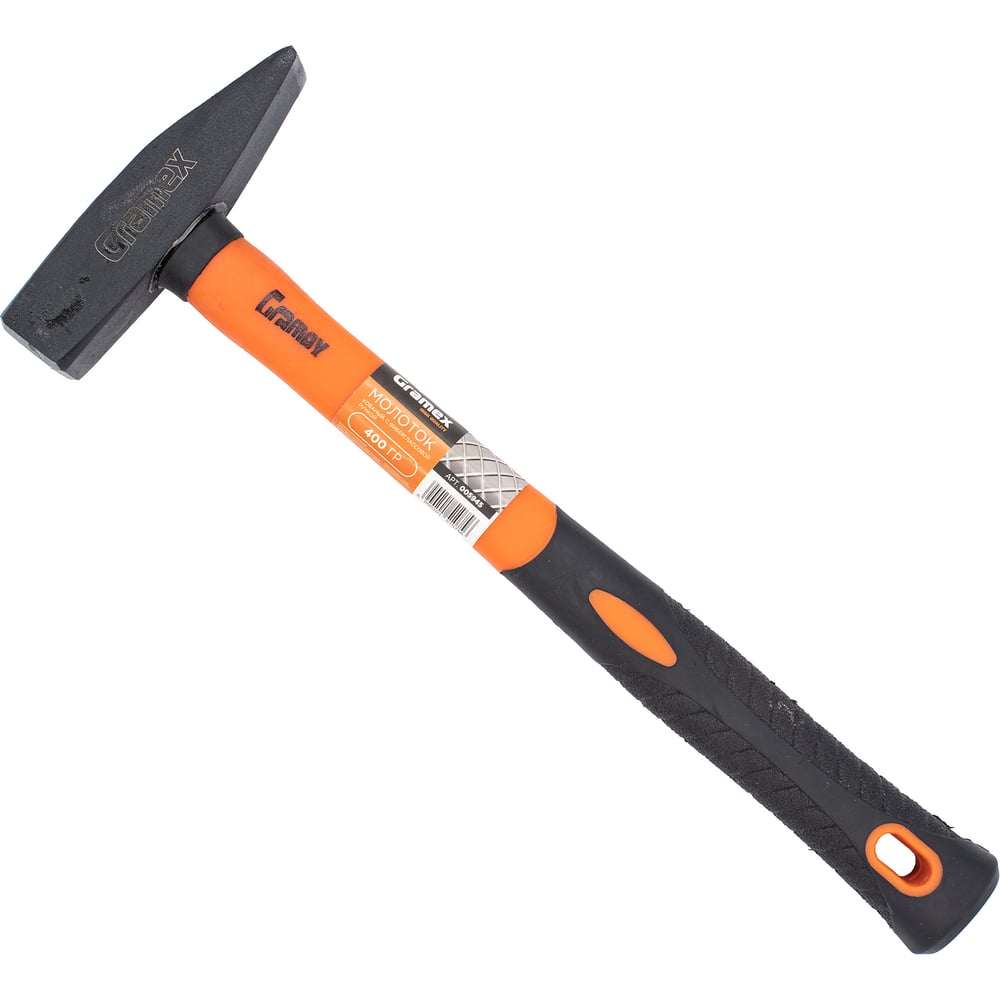 Изображение товара Молоток Gramex 400 г с фибергласовой ручкой кованый универсальный