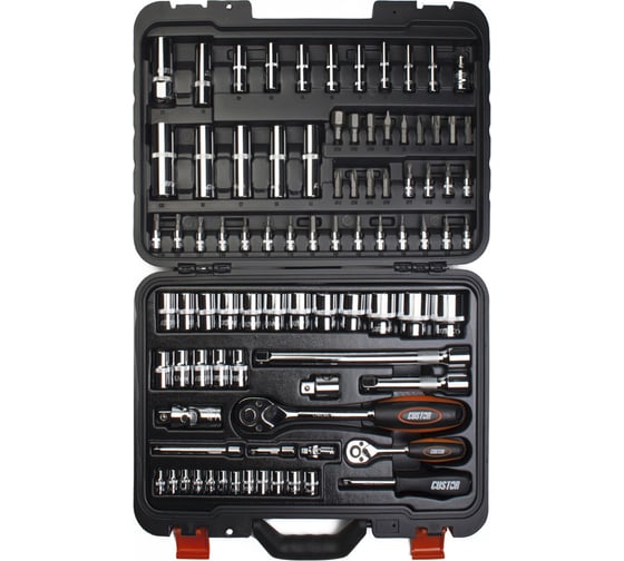Изображение товара Набор торцевых головок со вставкой CUSTOR 87 предметов 1/4 1/2 TK-02487K