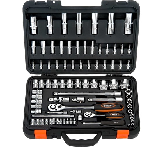 Изображение товара Набор торцевых головок и торцевых головок со вставкой CUSTOR 83 предмета 1/4 1/2 TK-02483K2