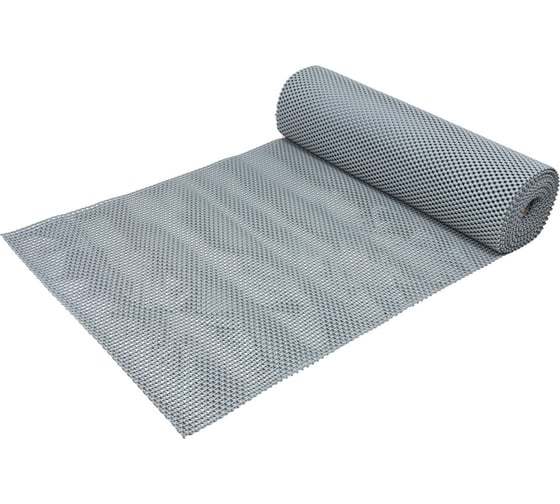 Изображение товара Коврик-дорожка SUNSTEP ПВХ, Цепочка 0,9х12 м, серый 39-631