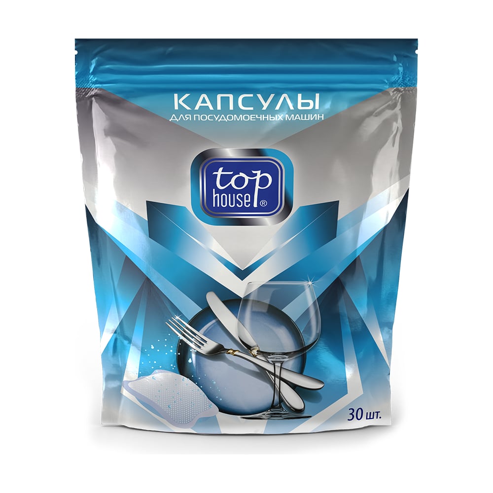 Изображение товара Капсулы для посудомоечных машин TOP HOUSE 30 шт эффективное средство для чистки