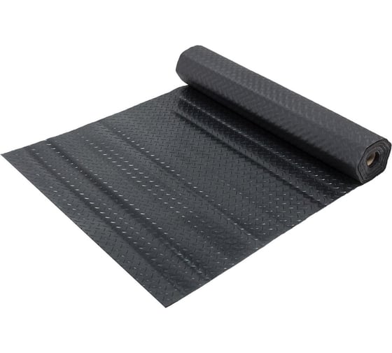 Изображение товара Коврик-дорожка SUNSTEP ПВХ, Рифленый 0,9х12 м, черный 39-613
