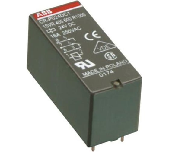 Изображение товара Реле ABB CR-P012DC2 12B DC 2ПК(8А), 10шт 1SVR405601R4000