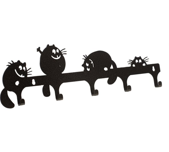 Изображение товара Вешалка ООО СКП Веселые коты 5 кр., 321х101, сталь 1,5 мм В-015Ч