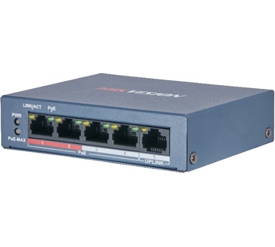 Изображение товара Коммутатор Hikvision Ethernet, PoE DS-3E0105P-E/M B УТ-00021955