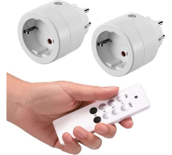 Изображение товара Розетка с пультом управления Electraline 16А 250В белая 48506