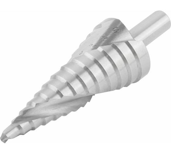 Изображение товара Сверло ступенчатое по металлу 6-30 мм, HSS, спиральный профиль, 13 ступеней КУРС 36368