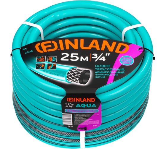 Изображение товара Шланг поливочный Центроинструмент FINLAND Aqua 25 м, диаметр 3 2236