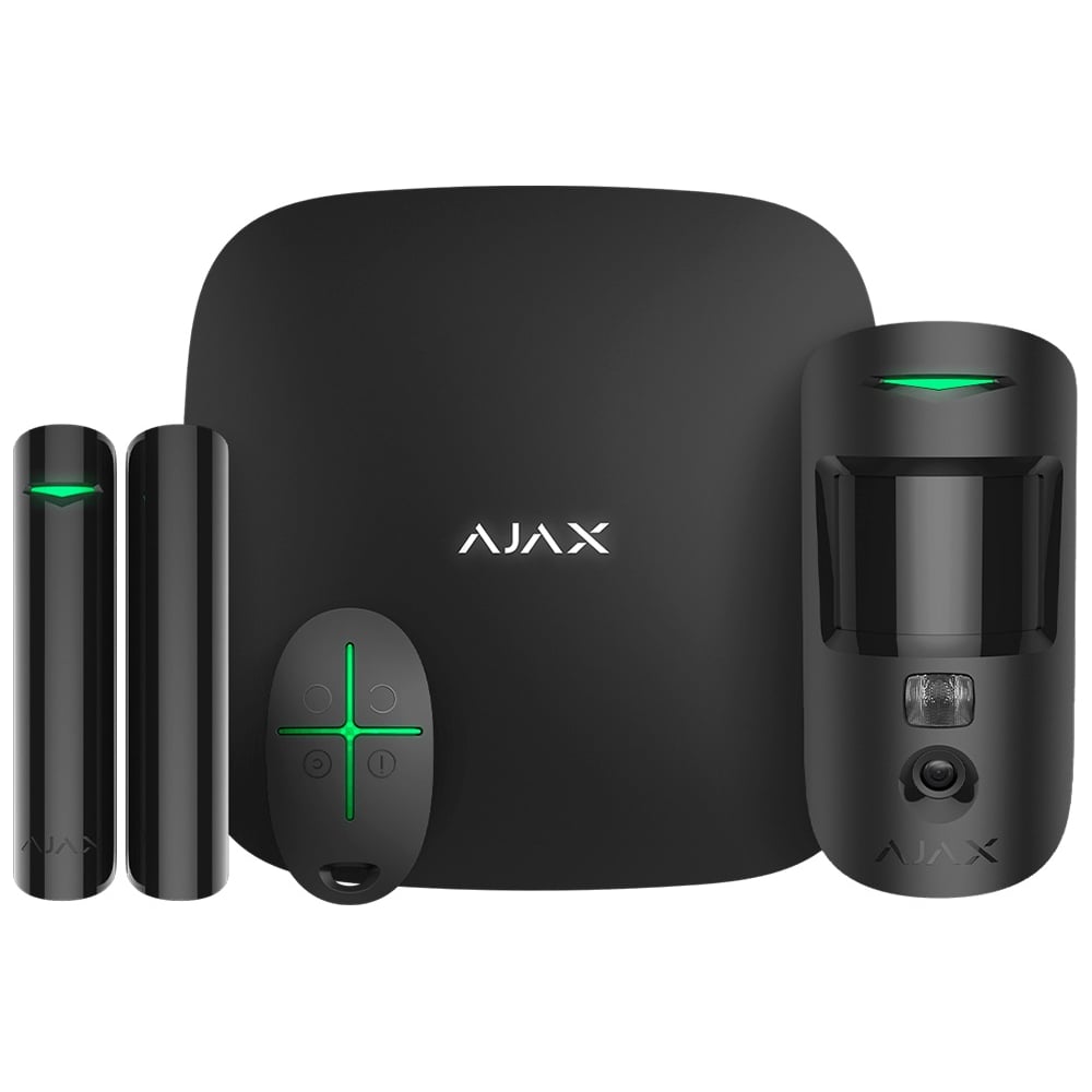 фото Комплект сигнализации ajax с фотоверификацией тревог starterkit cam black