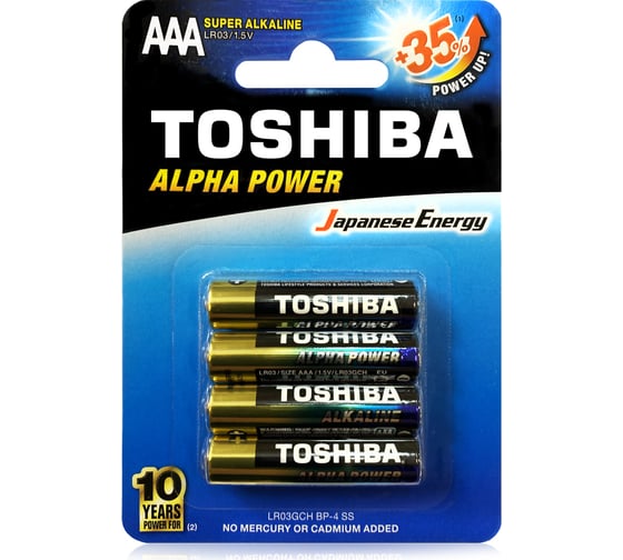 Изображение товара Алкалиновый элемент питания Toshiba LR03 ALPHA POWER 4456