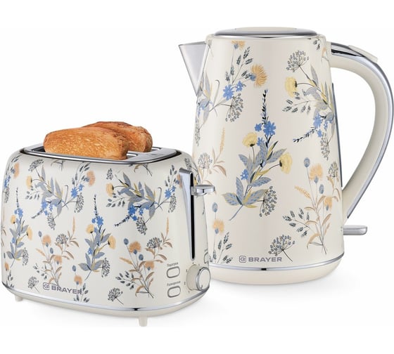 Изображение товара Чайник электрический + тостер BRAYER BR1083YE+BR2103YE