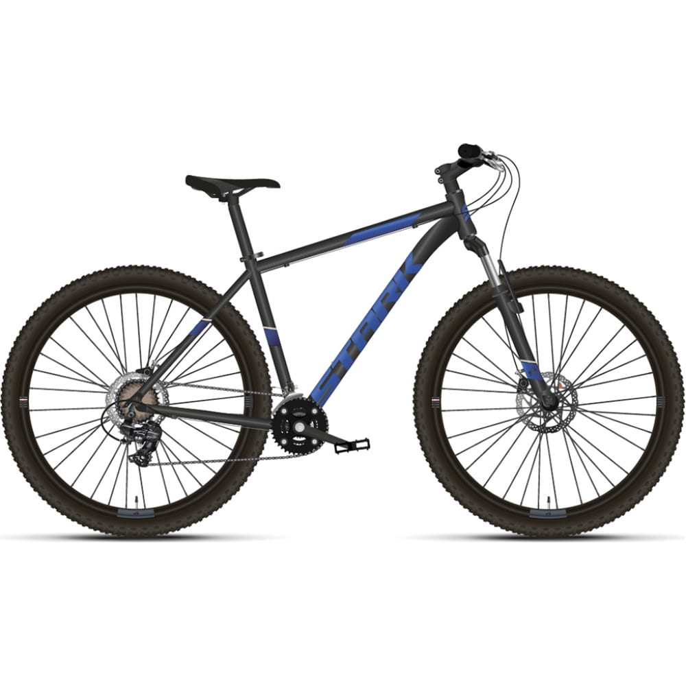 Купить Велосипед STARK, 2021 г черный/голубой, рама 20 , горный