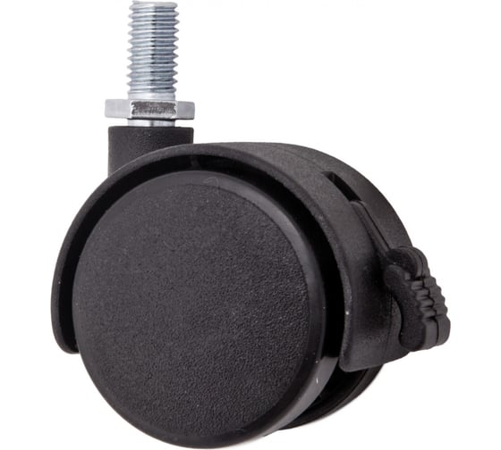 Изображение товара Мебельное колесо AKS диаметр 50 мм, с винтом М8, с тормозом, черное 46315