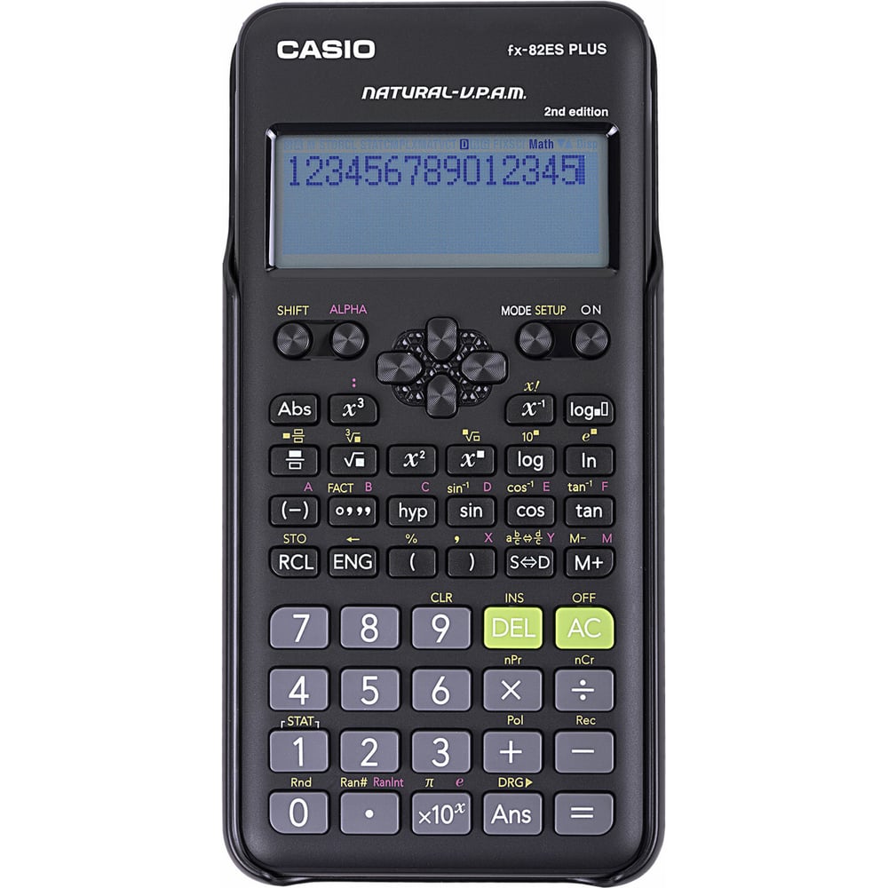 Калькулятор инженерный CASIO FX-82ESPLUS-2-WETD (162x80 мм), 252 функции, батарея, сертифицирован для ЕГЭ, FX-82ESPLUS-2-S ОФИСМАГ 250394