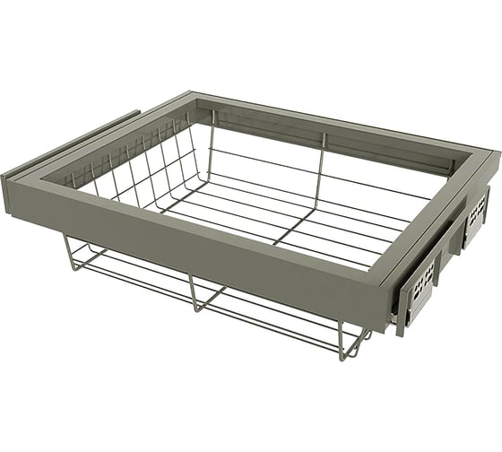 Изображение товара Выдвижная корзина крупная сетка Mebax 800-420 764х420х140, серый жемчуг 00-00001089