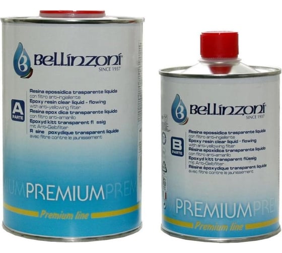 Изображение товара Эпоксидный клей Bellinzoni 5000 PremTransp прозрачный/жидкий 1,0+0,5кг 004210103