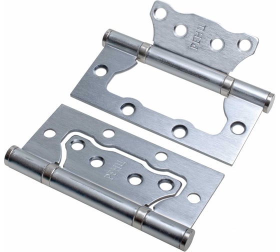 Изображение товара Петля стальная Ренц 100x75x2.5, 2 подшипника, б/колп., супер сатин хром (без врезки) IN100-2BB FH SSC безВР (2шт)