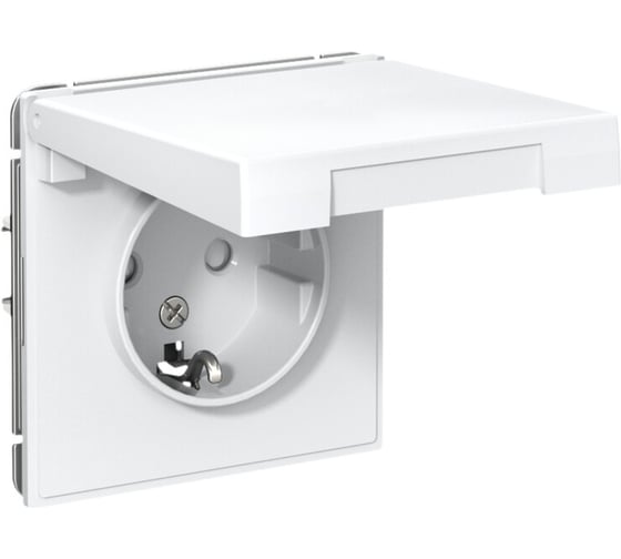 Изображение товара Розетка Systeme Electric ArtGallery Лотос с заземлением, со шторками, с крышкой, 16А, IP20, механизм GAL001346