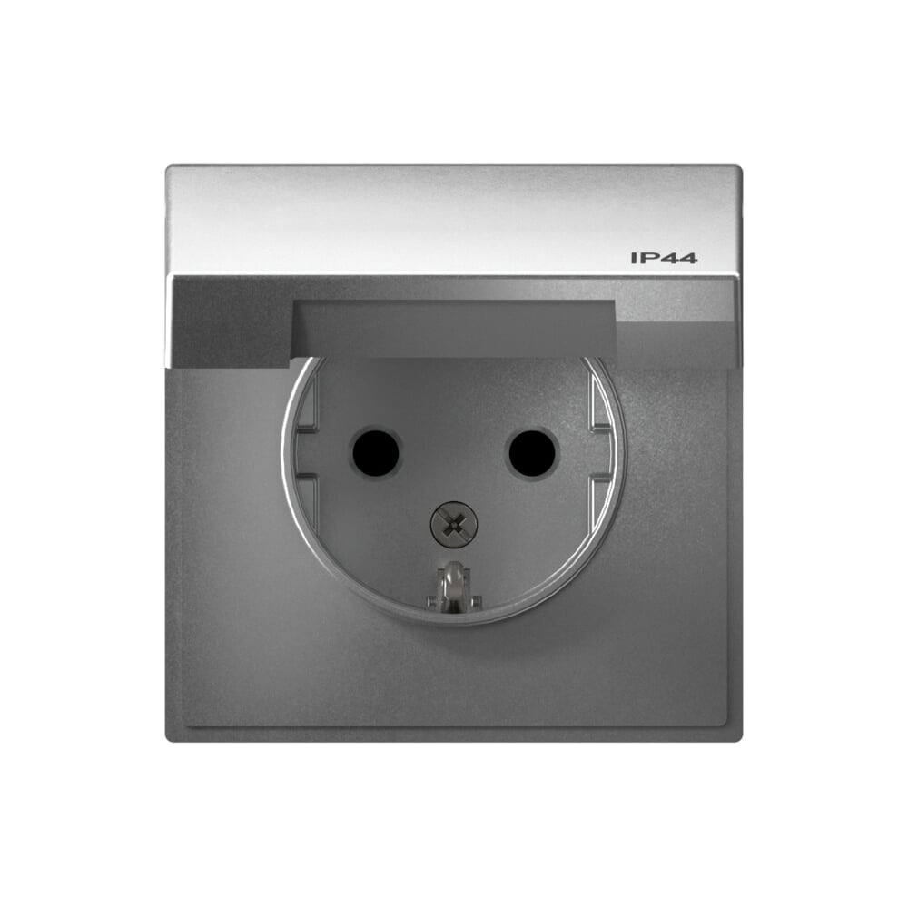 Изображение товара Розетка с заземлением со шторками c крышкой ArtGallery Systeme Electric 16А, IP44, механизм, Алюминий GAL440346 Изображение товара Розетка с заземлением со шторками c крышкой ArtGallery Systeme Electric 16А, IP44, механизм, Алюминий GAL440346