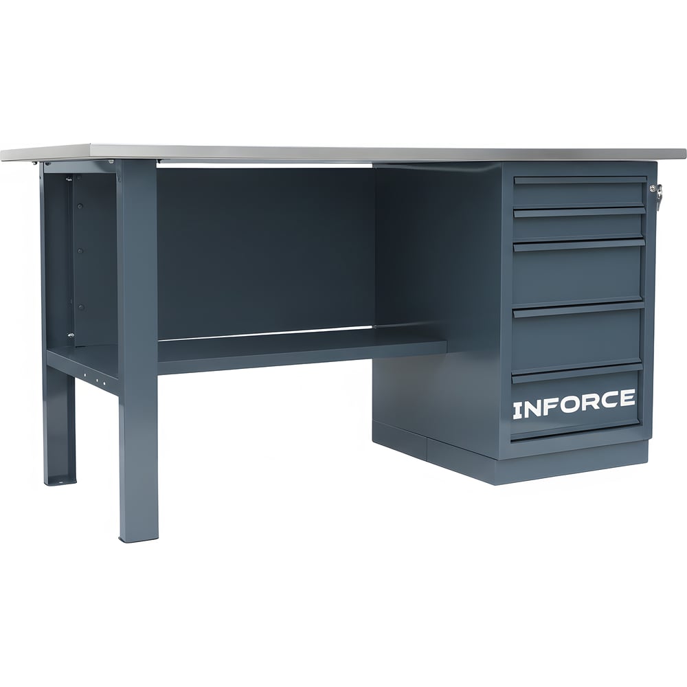 Верстак с драйвером Inforce 1600х686х845 LW-2, нагрузка 1000кг, МДФ 25 мм, 05-01-006