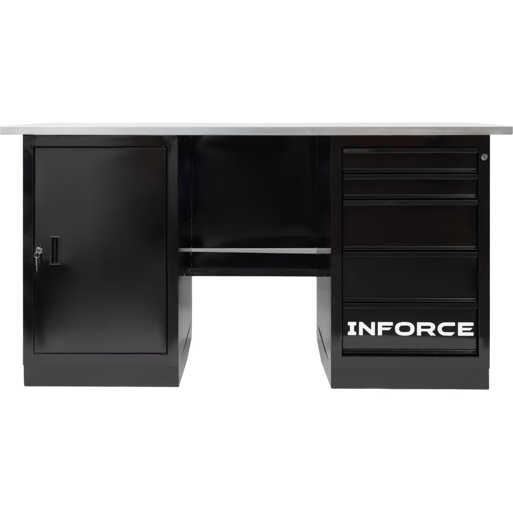 Изображение товара Верстак с драйвером и тумбой Inforce LW-3 профессиональный рабочий стол с ящиками и полкой