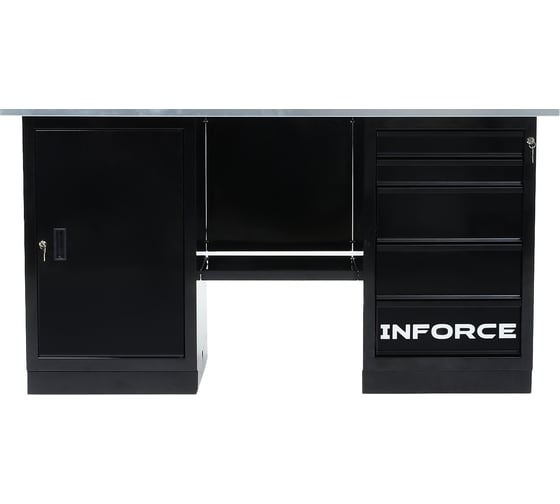 Изображение товара Верстак с драйвером и тумбой Inforce 1600х686х845 LW-3, допустимая нагрузка на стол 1000кг, 05-01-007
