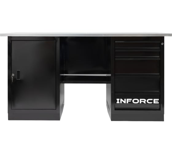 Изображение товара Верстак с драйвером и тумбой Inforce 1600х686х845 LW-3, допустимая нагрузка на стол 1000кг, 05-01-007
