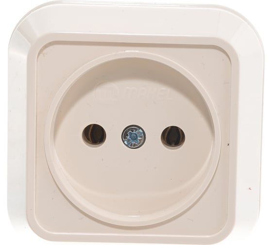Изображение товара 1-местная розетка Makel ОП 16А IP20 без заземления квадратная кремовый 45202