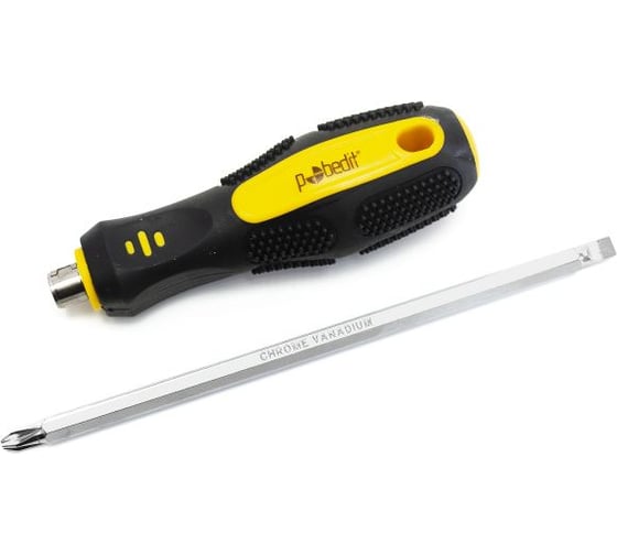 Изображение товара Отвертка 2в1 Pobedit CrV SL6хPH2х150 мм, 2-компонентная ручка 2565011