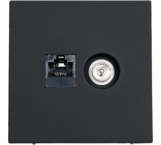 Изображение товара Розетка двойная ТВ + компьютерная RJ45, кат. 5Е Systeme Electric ArtGallery Карбон GAL001089