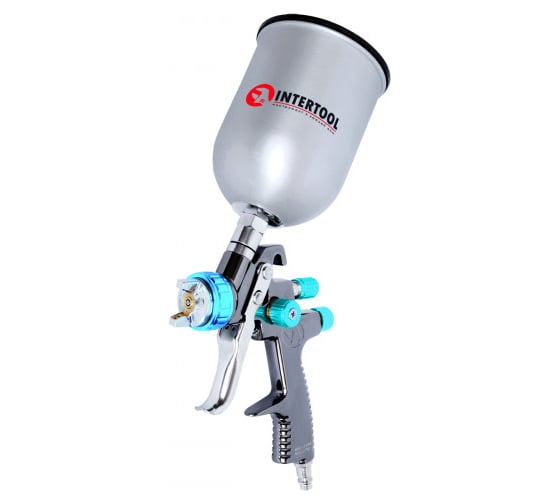 Изображение товара Пневматический краскопульт INTERTOOL LVLP BLUE, форсунка 1.4 мм, бачок 600 мл PT-0133