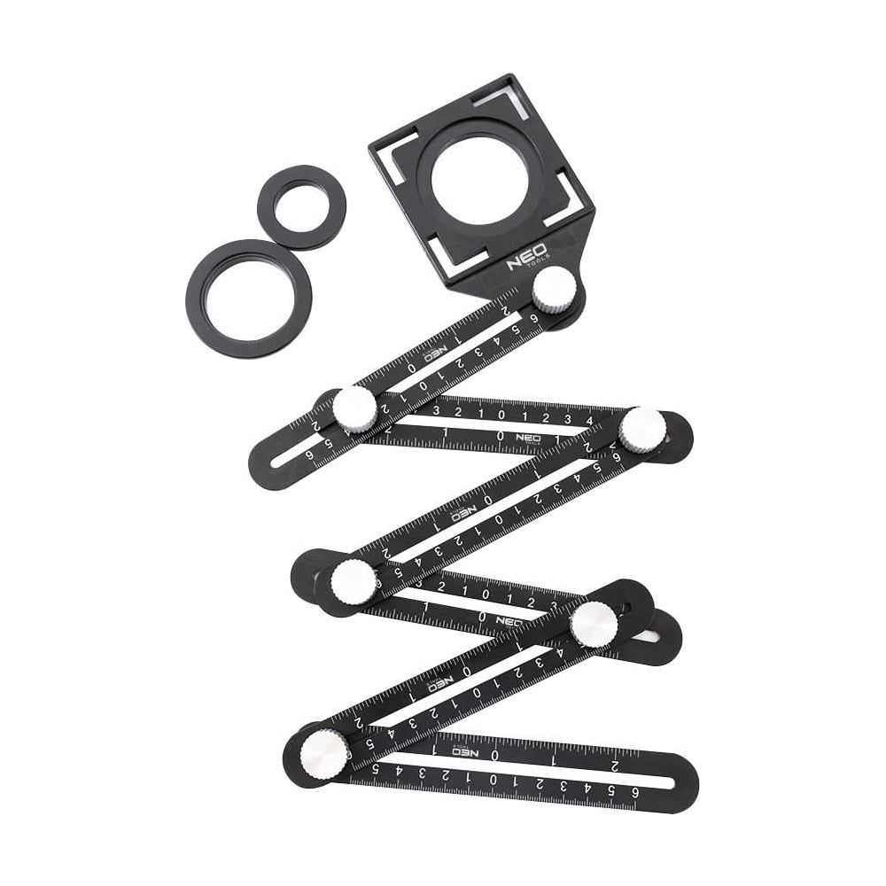 Изображение товара Угловая линейка NEO TOOLS 6 рычагов, алюминий, точность 60 мм