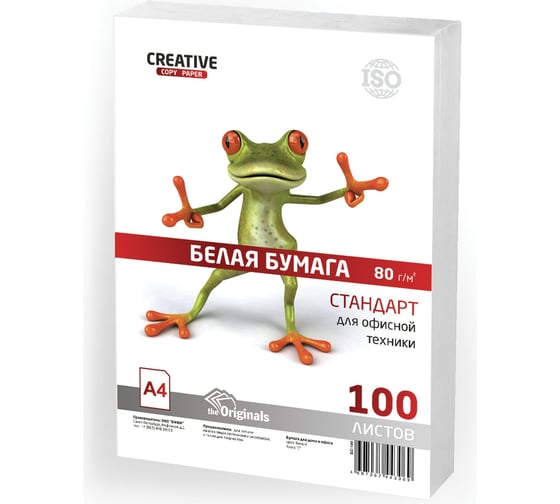 Изображение товара Офисная бумага CREATIVE СТУДЕНЧЕСКАЯ А4, 80 г/м2, 100 л. 110520