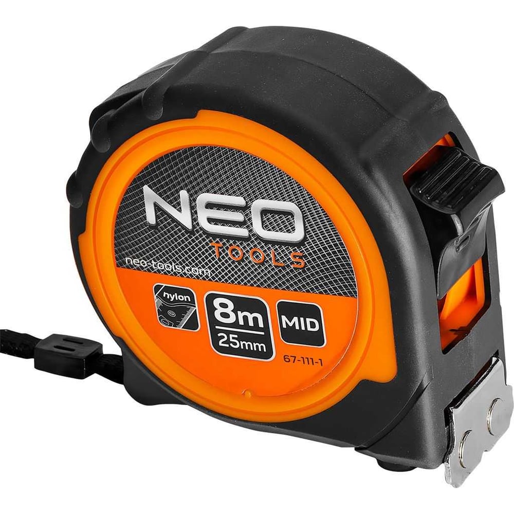 Изображение товара Рулонная стальная рулетка NEO TOOLS 8 м, 25 мм, магнит 67-111-1